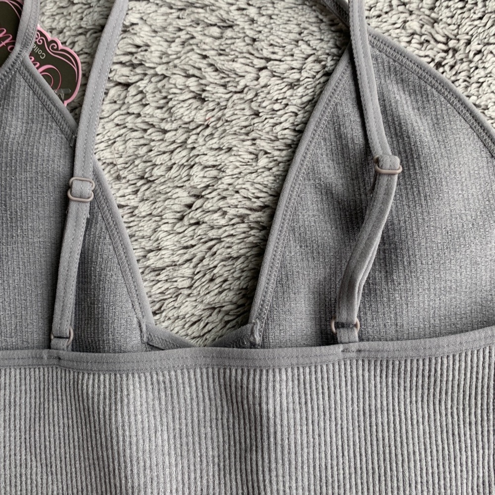 NWT Lace Front Cami in Heather Grey - Picture 2 of 7